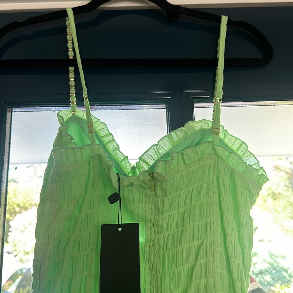 Solid Lora Mini Dress - Lime - Vix - image 4